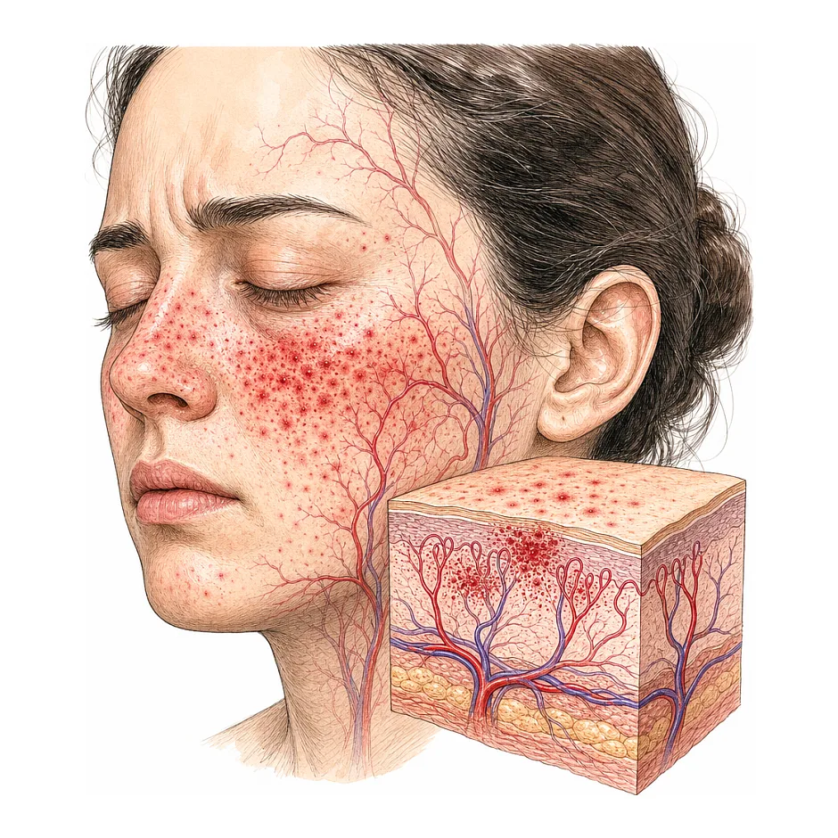 لکه‌های قرمز صورت بعد از استفراغ — چه‌کار کنم؟