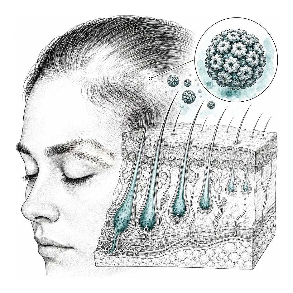 آیا ویروس HPV باعث ریزش مو و ابرو می‌شود؟ — توضیح علمی، علت‌ها و راهکارها