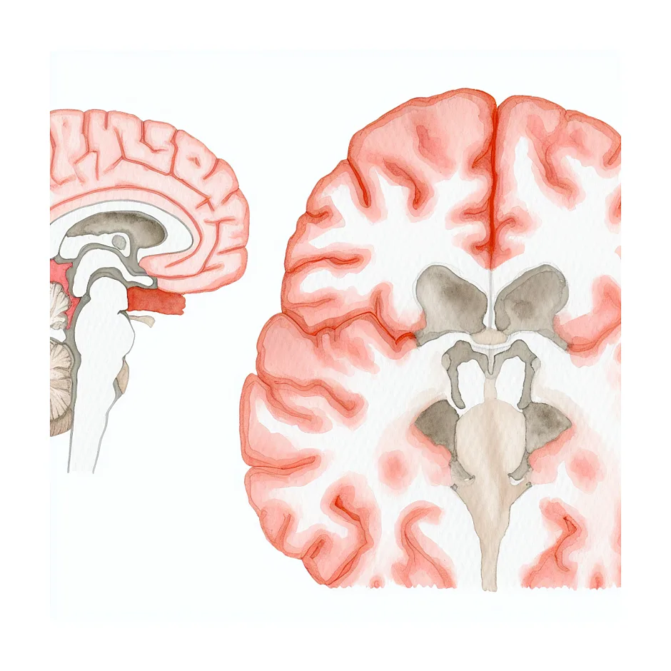 معنی گزارش MRI: 'Mild bilateral cerebral cortical atrophy in frontal and parietal lobes'