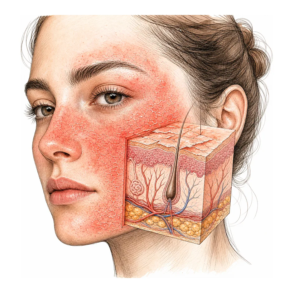 خشکی و قرمزی صورت با ماینوکسیدیل — طبیعی؟