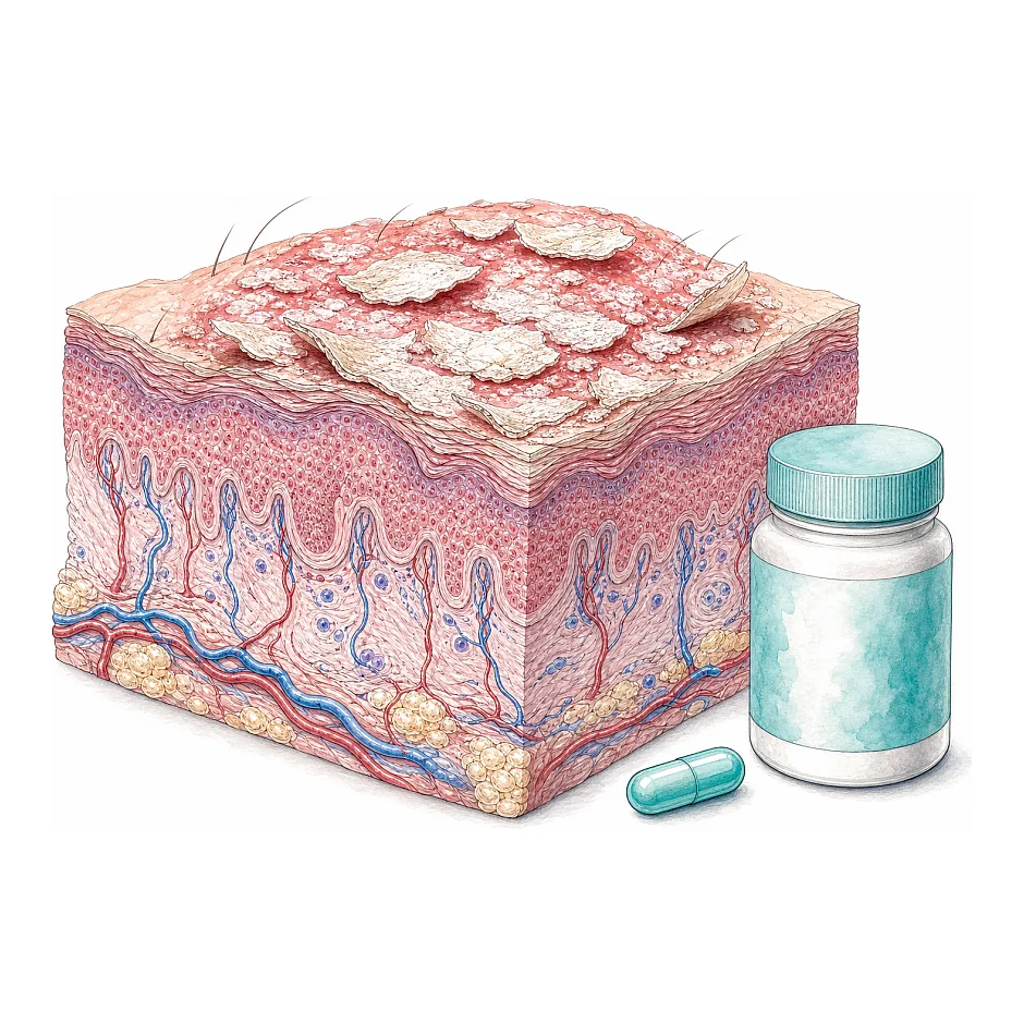 طریقه مصرف مکمل بیوتین برای پسوریازیس و پوسته دادن زیاد بدن
