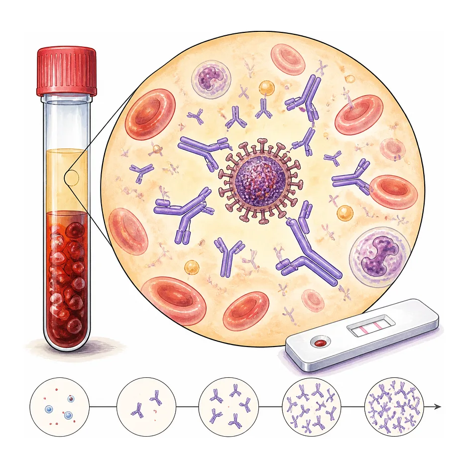 زمان قابل شناسایی آنتی بادی ویروس HIV در خون