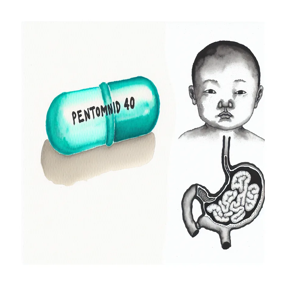 عوارض و درمان مصرف اضافی پنتومید40 در کودک چهار ساله