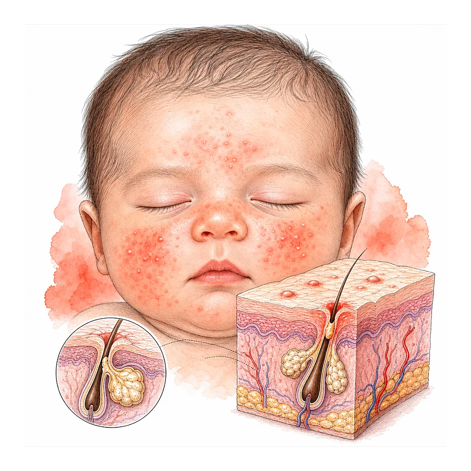 دلیل جوش‌های صورت نوزاد 1 ماهه — آیا از شیرخشک است؟