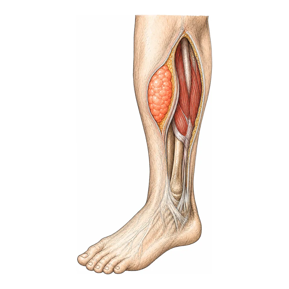 توده چربی یا برآمدگی ساق پا — آیا خطرناک است؟