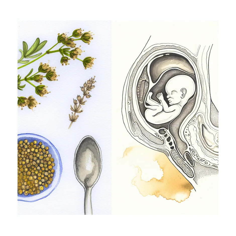 مصرف آویشن و تخم گشنیز در بارداری: آیا مجاز است؟