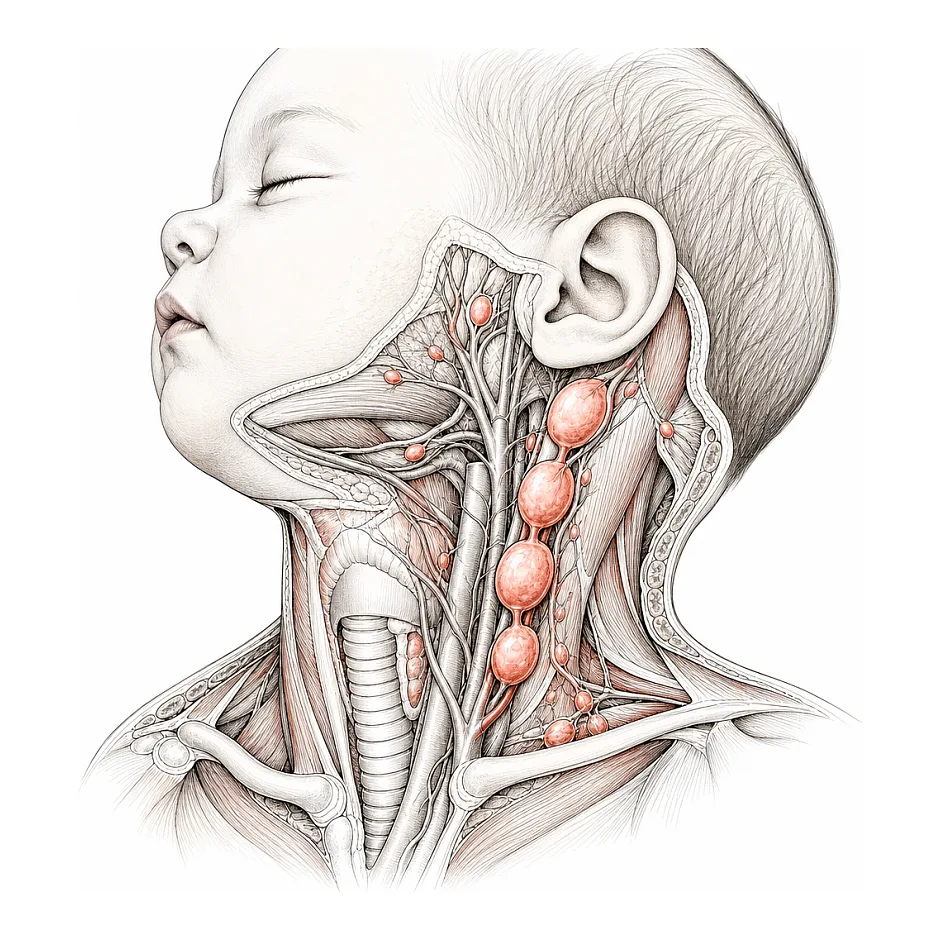علائم و درمان گره‌های لنفاوی بزرگ در گردن نوزادان