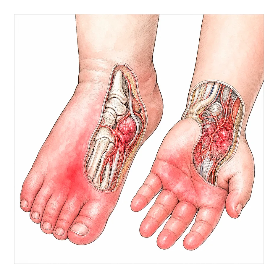داغی کف پا و دست کودک؛ تب است یا طبیعی؟
