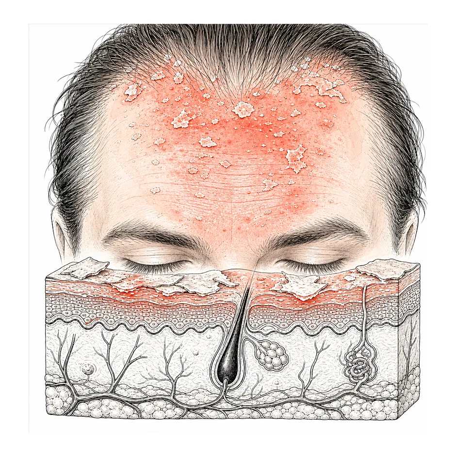 علل قرمزی و پوسته شدن پیشانی و دور سر - راهنمای جامع