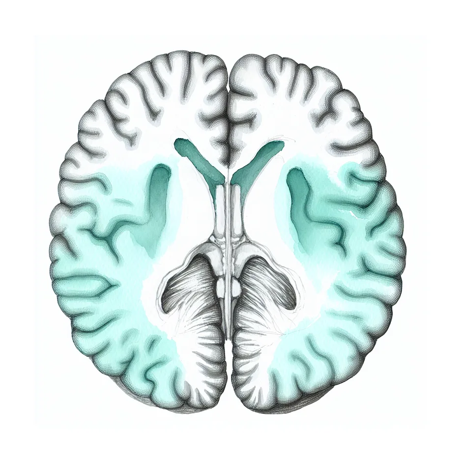 علائم عدم نشانه‌دهی خط بین دو نیمکره مغز در MRI