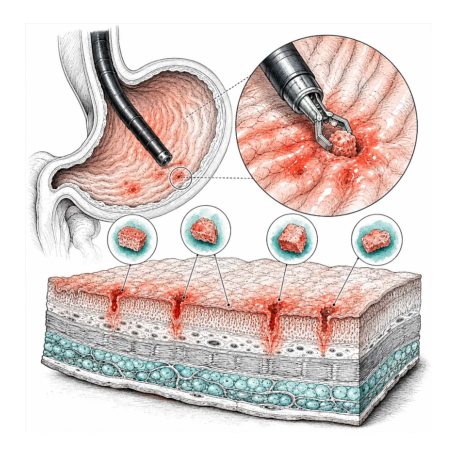 معنی multiple BX were taken در جواب آندوسکوپی