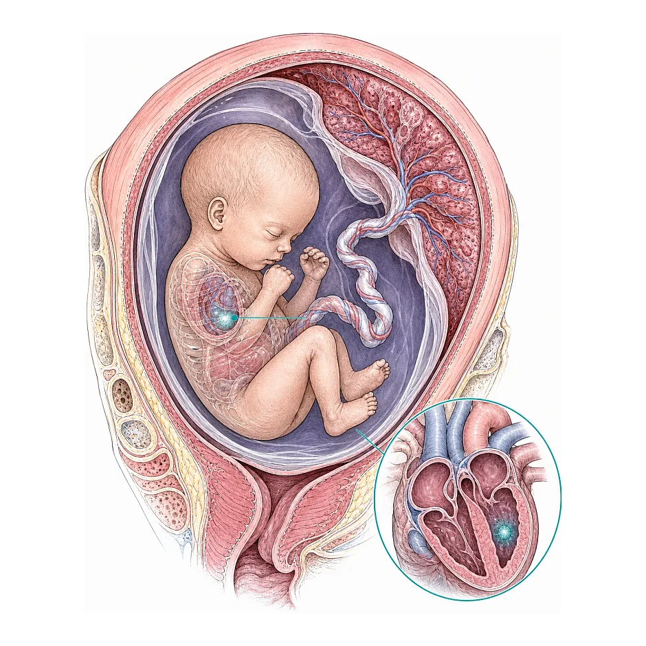 تحلیل سونوگرافی جنین در هفته ۱۸: تفسیر Echogenic Intracardiac Focus