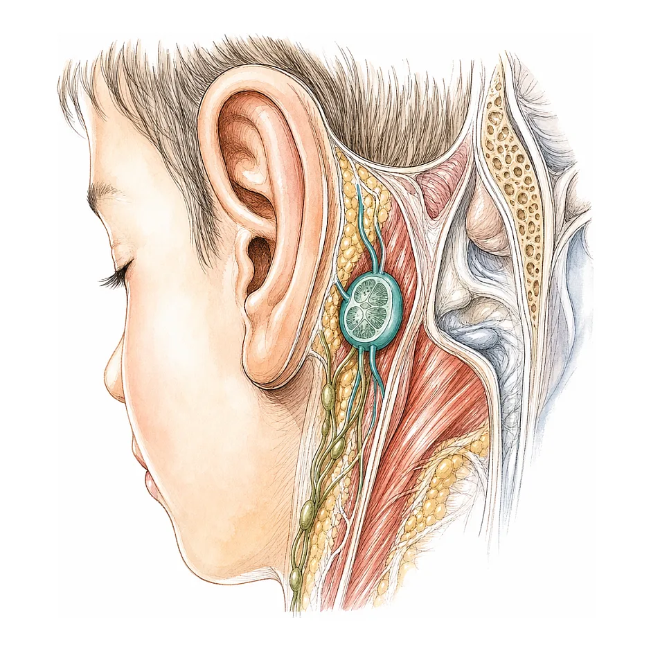 غده کوچک پشت گوش کودک؛ آیا خطرناک است؟
