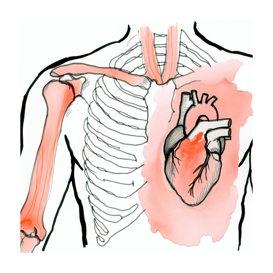 علت احساس سنگینی و گرفتگی قلب و دست چپ و زیربغل چپ چیست؟