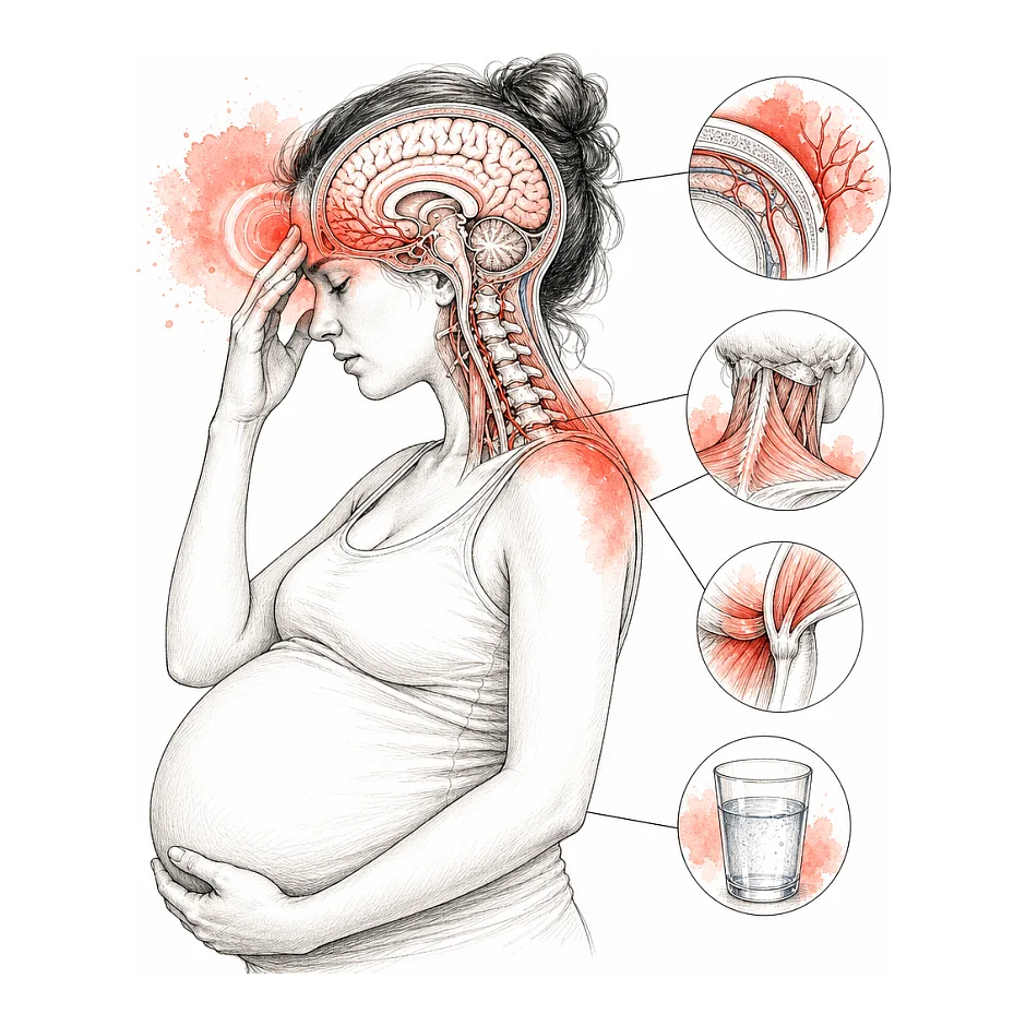 سردرد در ماه آخر بارداری — علت و راهکار سریع